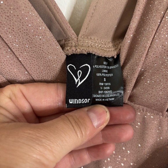 Windsor Sparkling Brown Sleeveless Cocktail Dress Size Small - Picture 5 of 15